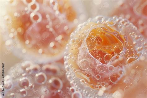 detailed view  human embryo morula stage cell division  neutral