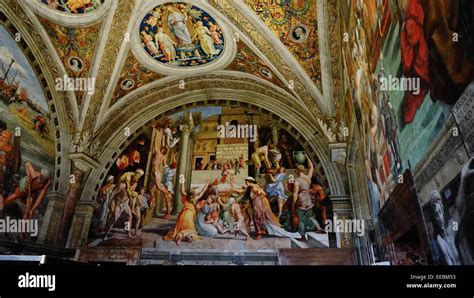 Paintings in Vatican museum, Raphael's Rooms Stock Photo - Alamy