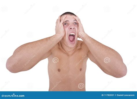shocked guy stock image image  scream shocked young