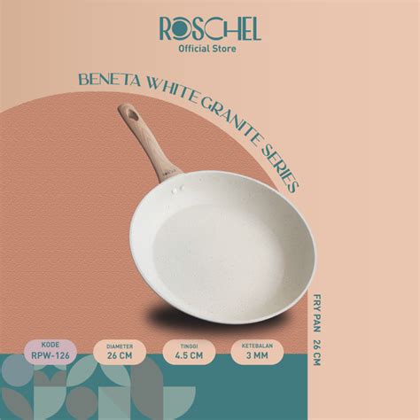 Jual Roschel Beneta White Marble Coating Non-Stick Frypan 18 , 20 , 22 ...