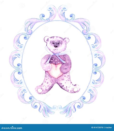 Watercolor Teddy Bear for a Boy. Hand-painted Birthday Card Stock ...