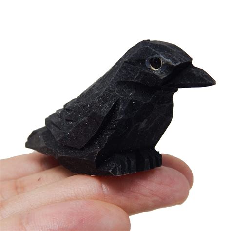 Selsela Raven Black Bird Crow Figurine Statue Sculpture Art Miniature