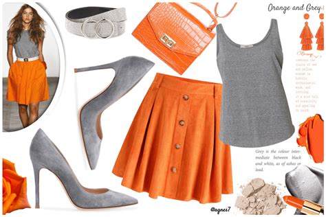 Grey and Orange Outfit | ShopLook