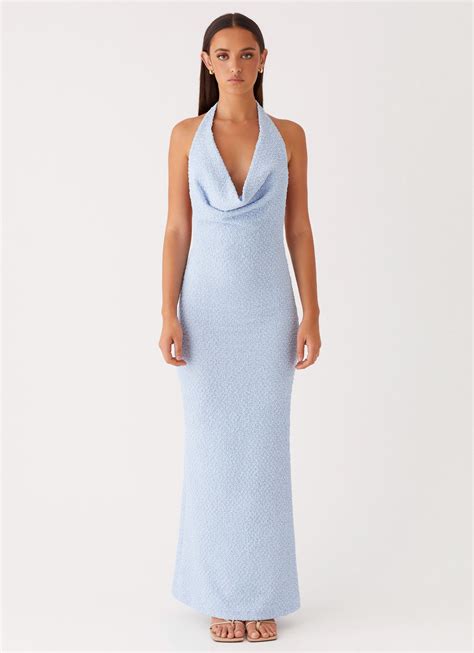 Anella Maxi Dress - Blue – Peppermayo