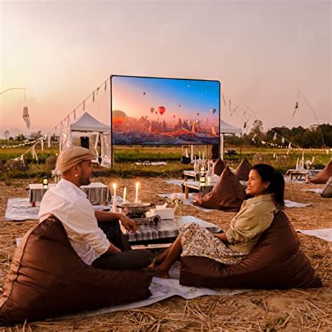 GT GETCO TECH Projector Screen and Stand, Huge Portable Projector ...