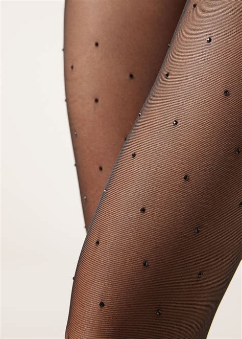Sheer 30 Denier Tights with Rhinestones - Calzedonia | Tights