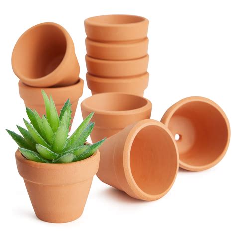 (2 pack) 10-Pack 1.5-Inch Mini Terracotta Plants Pots with Drainage