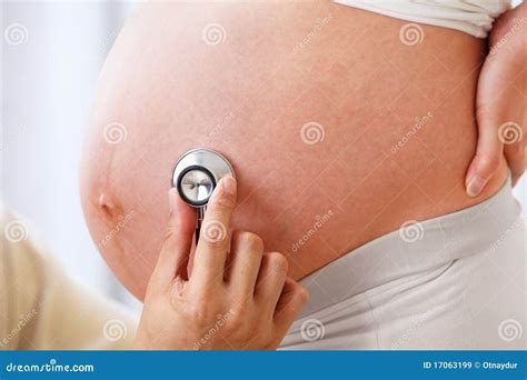 Hearing Fetus Sound Using Stethoscope Stock Image - Image of pregnancy ...