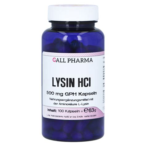 LYSIN HCL 500 mg GPH Kapseln 100 Stück online bestellen - medpex ...