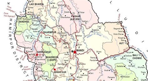 map  mandi district himachal pradesh himachal pradesh general studies