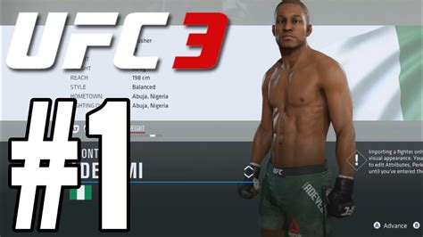 UFC 3 Career Mode Walkthrough Part 1 - A NEW FACE! - YouTube