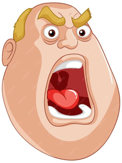 Free Vector | Shocked Cartoon Mans Expressive Face