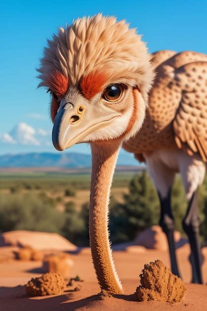 Premium AI Image | Ostrich large bird animal wallpaper background ...