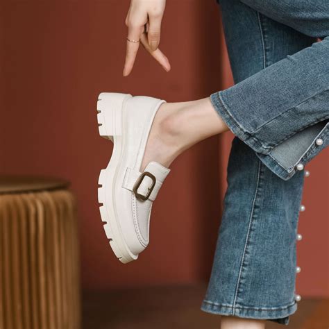 CHIKO Zetta Round Toe Block Heels Loafers Shoes