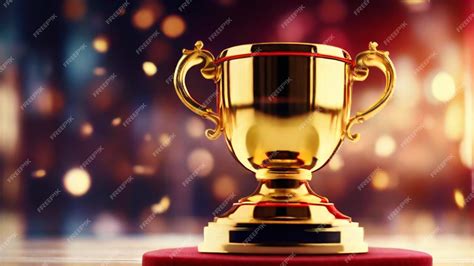 Premium Photo | Golden cup award prize trophy for winner champion ...