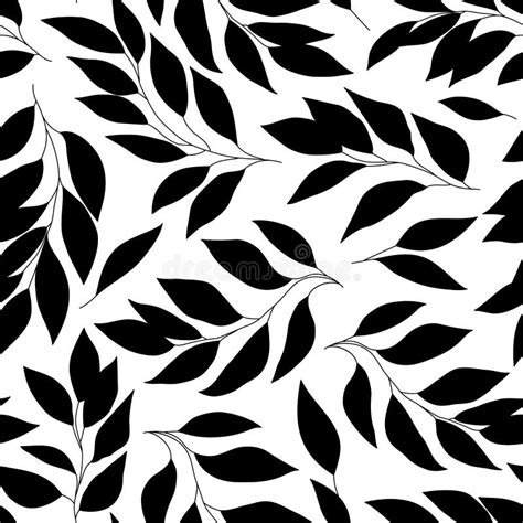 Black and White Leaves Pattern Stock Vector - Illustration of season, organic: 107229089