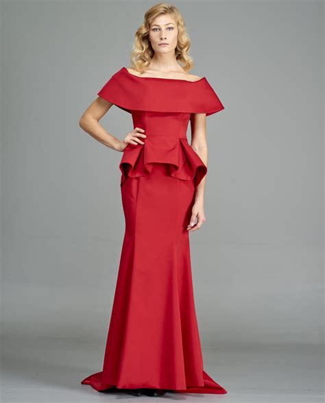 Structured Gown | Structured gown, Off shoulder evening dress, Gowns