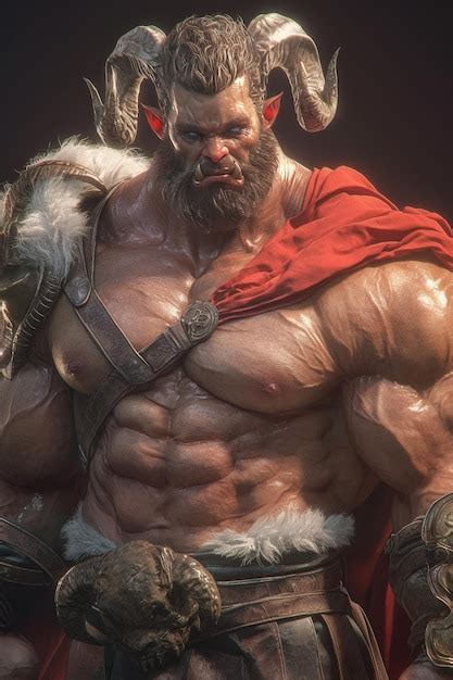 Premium Photo | Fantasy warrior with long hair and a beard in a red cloak