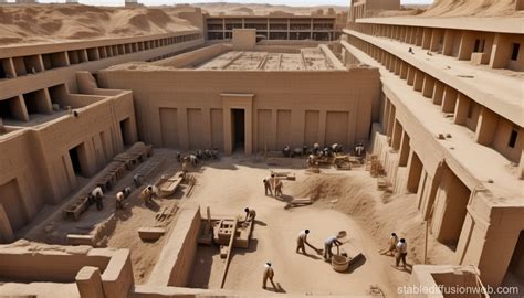 Ancient Egyptian Construction in Progress | Stable Diffusion Online