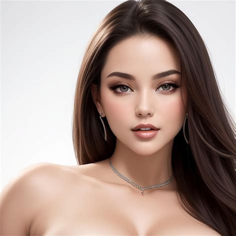 premium photo  cute beautiful woman face photo ai generated