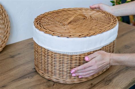 Плетеная корзина с крышкой, хлебница 29х38см – купить онлайн на Ярмарке ...