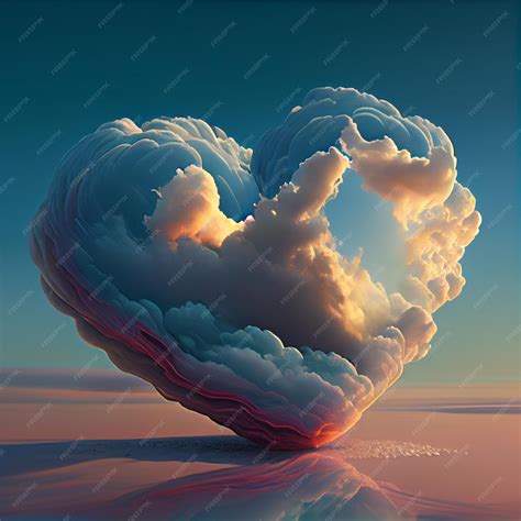 Premium Photo | Heart shaped cloud in sky clouds with heart shape ...