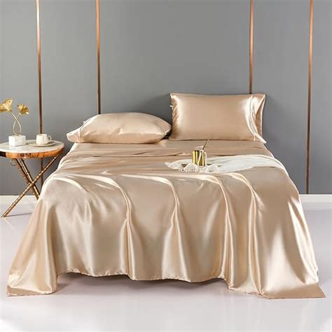 amazoncom kacemoo satin sheets king size soft luxury satin bed