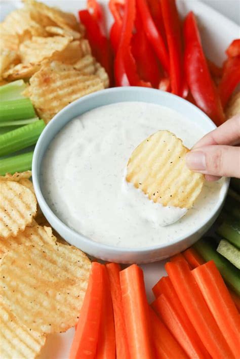 Homemade Ranch Dip for Chips and Veggies - A Peachy Plate