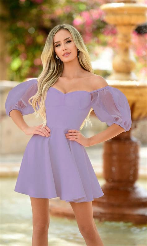 Short-Sleeve Chloe Short White Party Dress - PromGirl