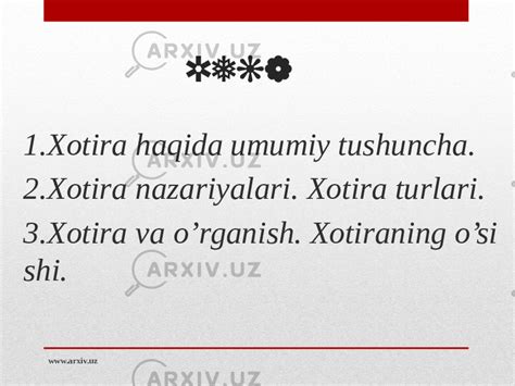 Xotira - Психология - Презентации