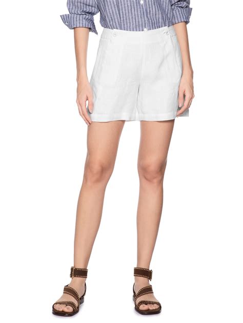 Short Linho Alfaiataria Feminino - Maria Filó - Short Feminino Alfaiataria Linho - Branco