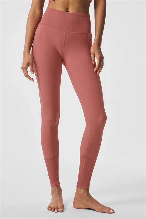 High-Waist Alosoft Lounge Legging - Soft Terracotta | Alo Yoga