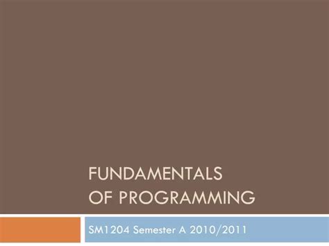 fundamentals  programming powerpoint