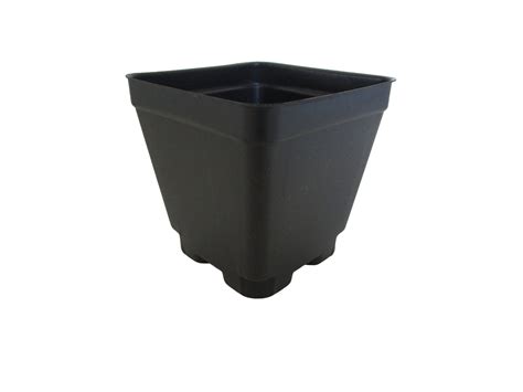 3.5 Square Plastic Flower Pots - Black