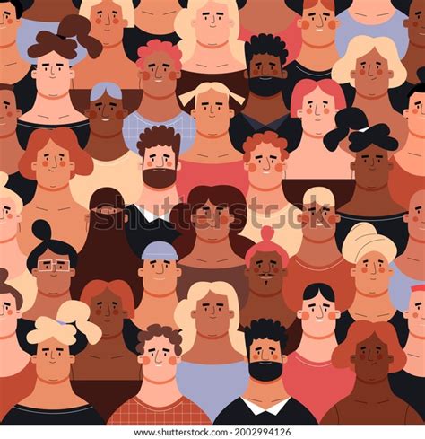 Crowd People Different Skin Colors Different Stock Vector (Royalty Free