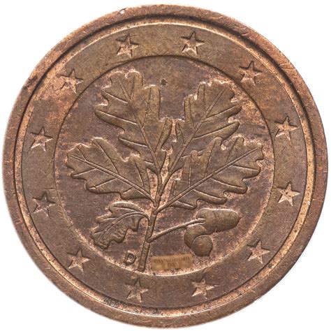 Монета Германия 2 цента (cents) 2002-2019 стоимостью 68 руб.