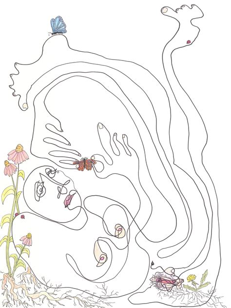 GIRL CONTOUR Figure DRAWING Line Portrait Weird Nude Art - Etsy