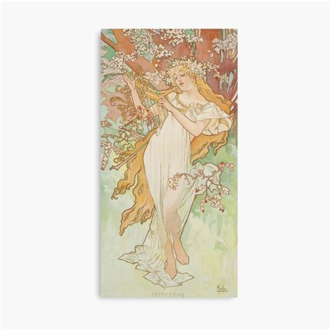 spring mucha  alphonse alfons maria nouveau poster canvas print