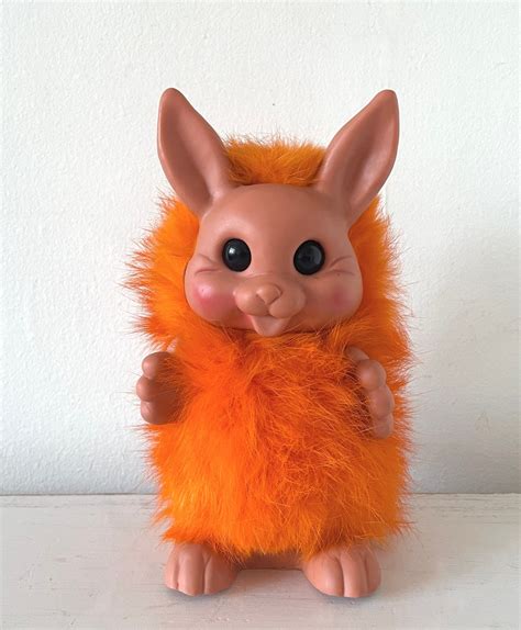 vintage rauls happy gang large furry rabbit   england  etsy