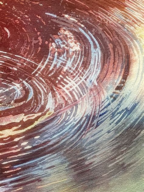water ripple painting rippling water wall art red abstract watercolor