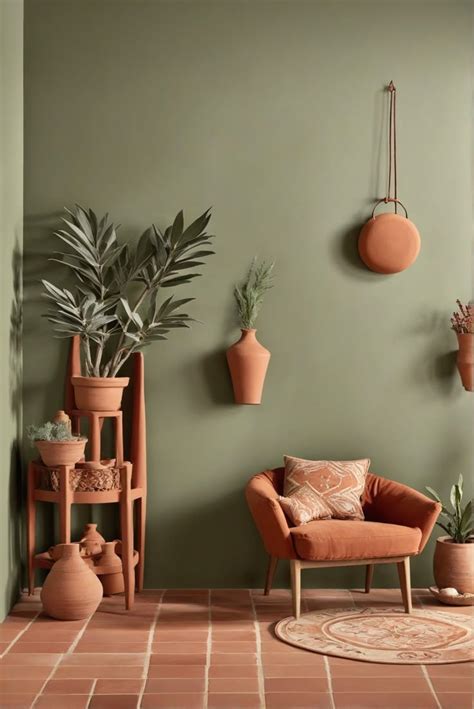 sage green  terracotta living room  terry stephen blog