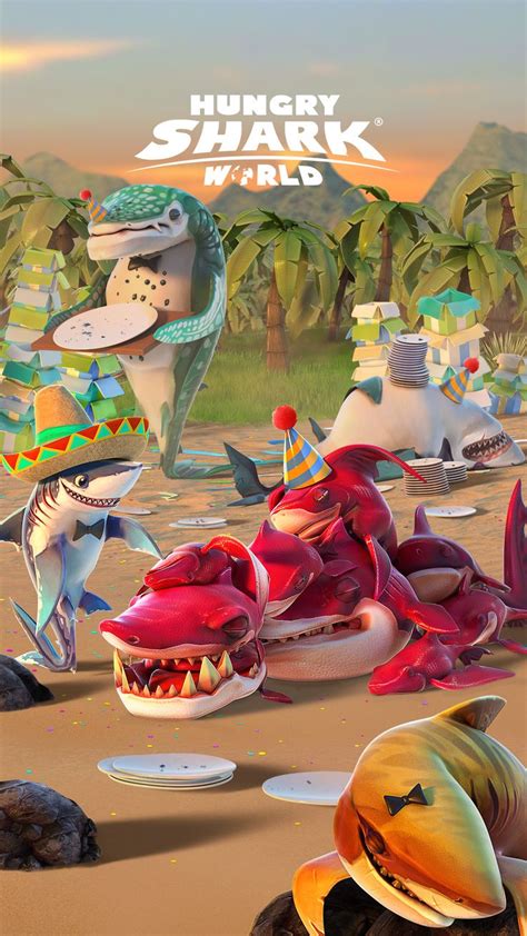 Hungry sharks are full! | Shark, Shark art, World wallpaper