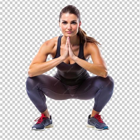 Squatting woman on transparent background | Premium AI-generated PSD