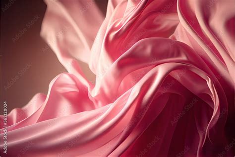 Silk luxury smooth billowing, pink fabric (ai generated) Stock ...