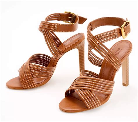 Schutz Leather Strappy Heeled Sandals - Marcela - QVC.com