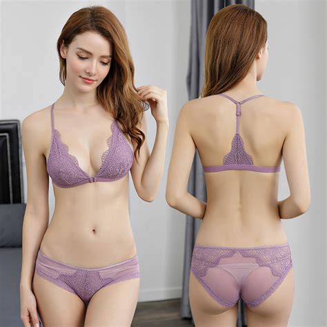 Hot Selling Sexy Breathable Flower Embroidery Front Buckle Sexy Lovely ...