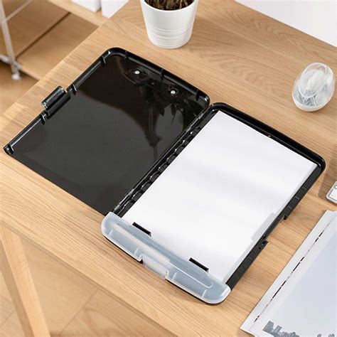 Heavy Duty Clipboard with Storage And Pen Holder Black Enclosed
