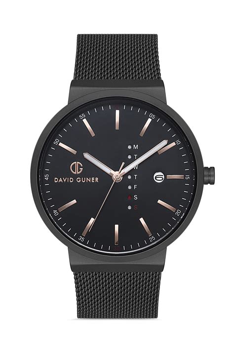 DAVID GUNER SİYAH KAPLAMALI SİYAH KADRANLI ERKEK KOL SAATİ - DG-8240GC
