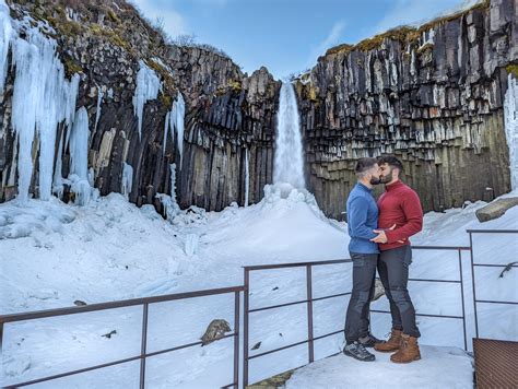 This sexy gay couple shows us how to escape the summer heat in Iceland