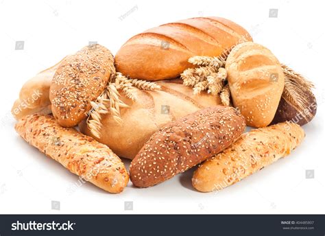 Assorted Breads Isolated On White Background Stock Photo 404485807 ...